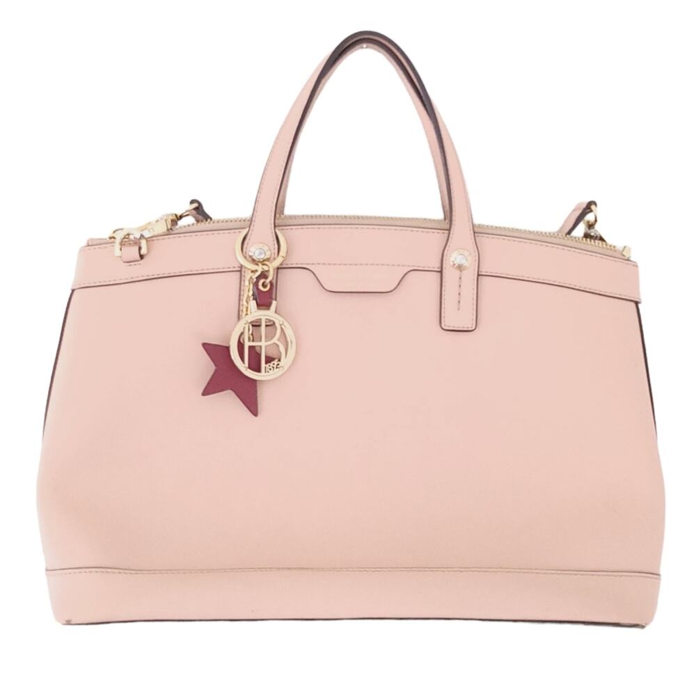 Henri Bendel Pink Purse Shoulder Bag Zip Up Ballet Pink Satchel Saffiano Leather